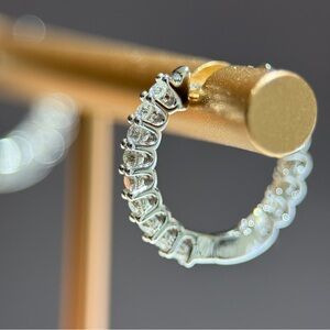 Slim Inside-Out Huggie Hoop Earrings S925 Moissanite 0.45ctw